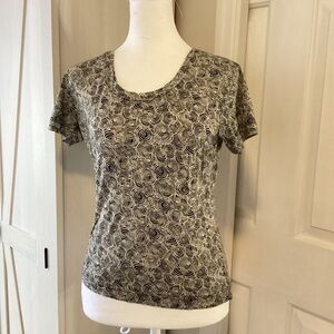 Mondo di Marco Swirl Pattern Short Sleeve Top Sz S